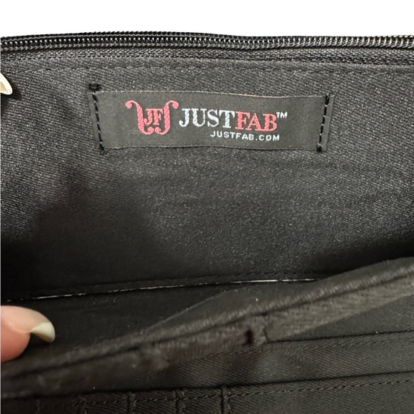 JustFab Black Faux Leather Wallet with Gold Horse Emblem - Picture 3 of 7